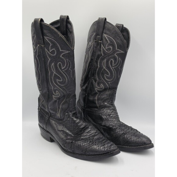 Dan Post Snake Skin Python Western Boots Cowboy Black Men’s Size 9.5 D
